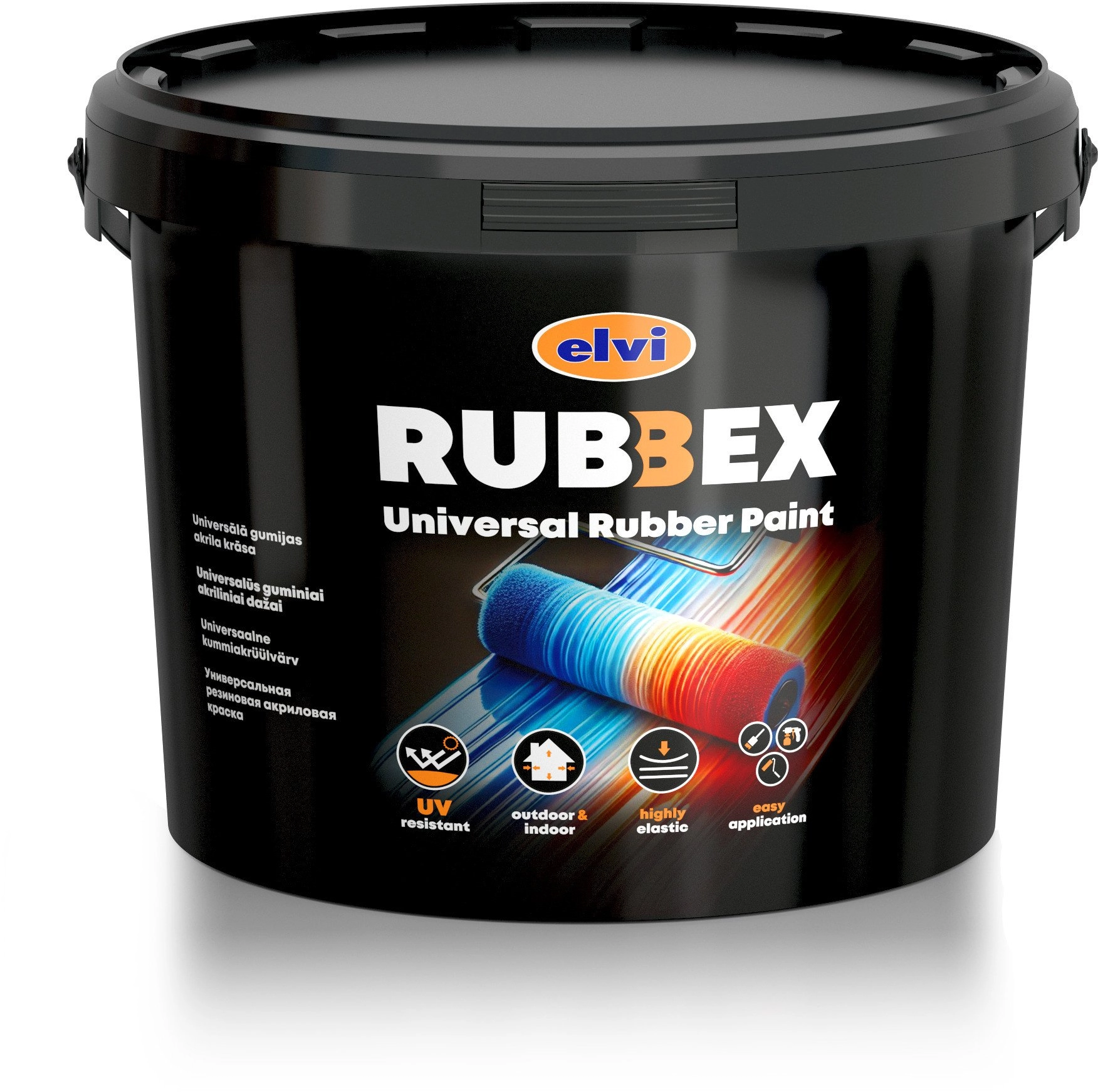 PAINT RUBBEX UNIVERSAL BLACK 3.5KG