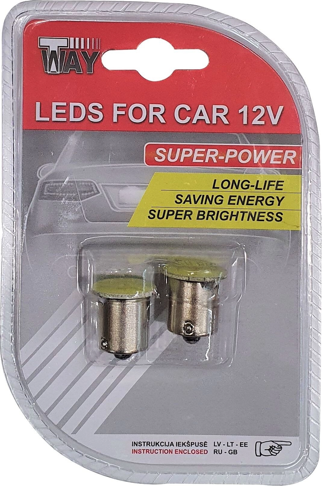 LED BULBS BA15S SMD COB 2PCS
