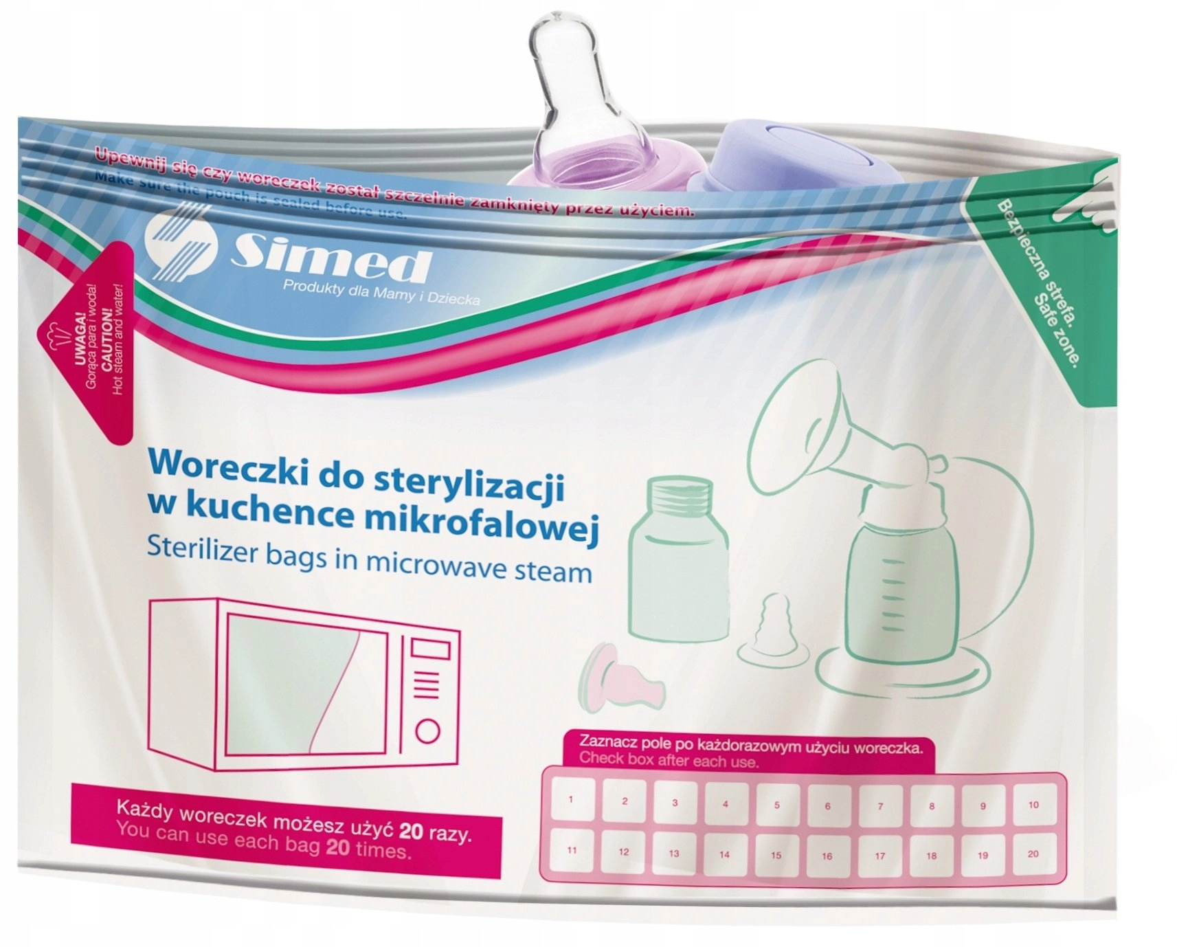 WS4100-SIMED MICROWAVE STERILIZATION BAGS  5 PCS