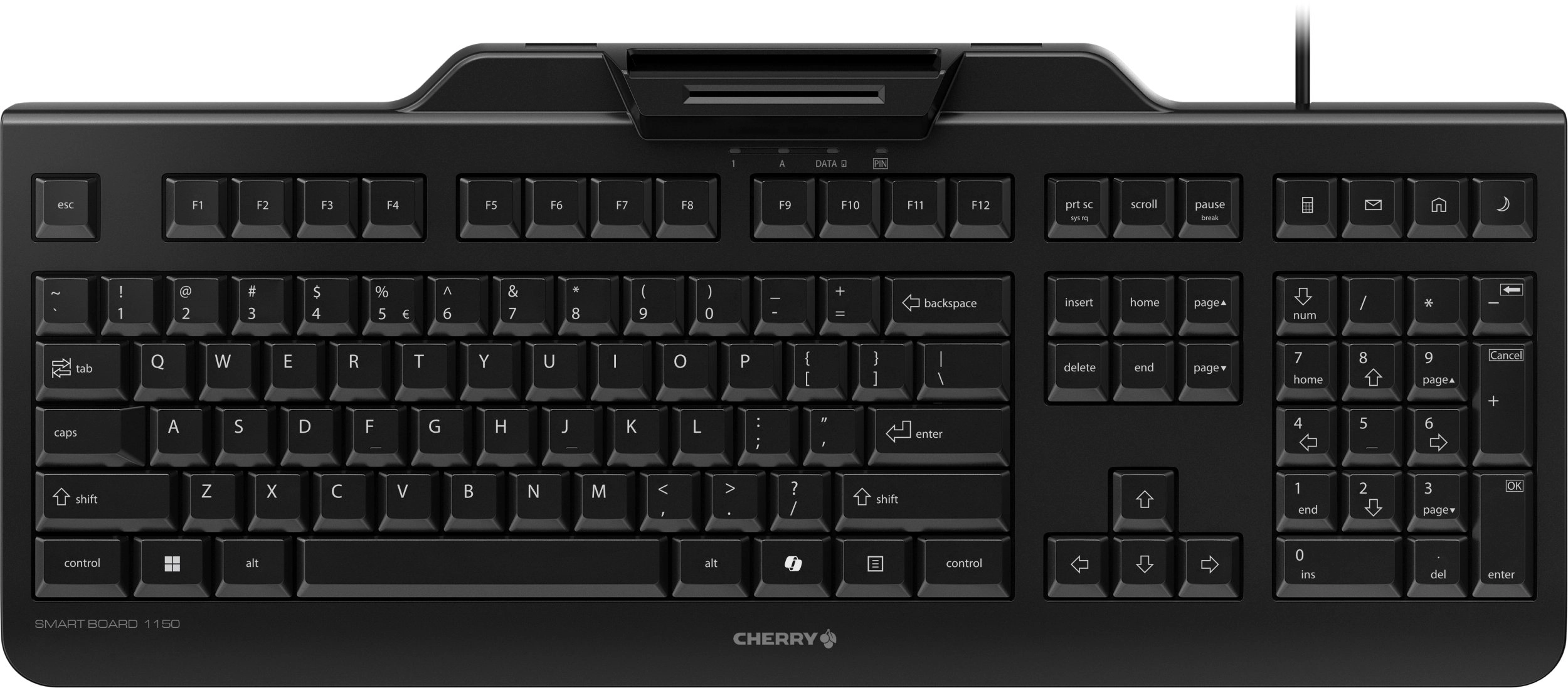CHERRY Smart Board 1150 tastatūra Birojs USB QWERTY US International Melns