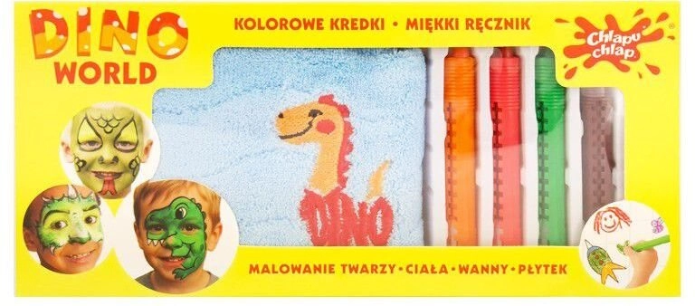 SLAP SLAP crayons d/painting. FACE Dino+towel