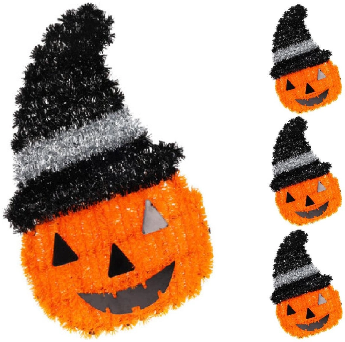 DECORATIVE PUMPKIN FIGURINE 35CM HALLOWEEN WHITE