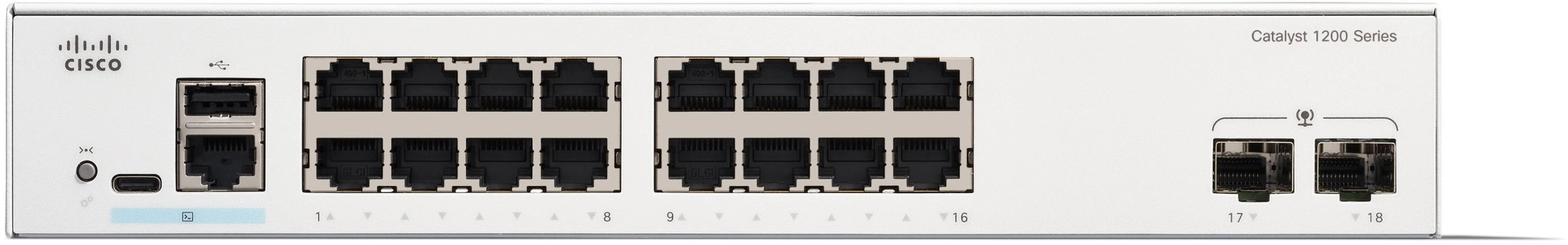 Cisco Catalyst C1200-16T-2G-RF Switch Network Connections