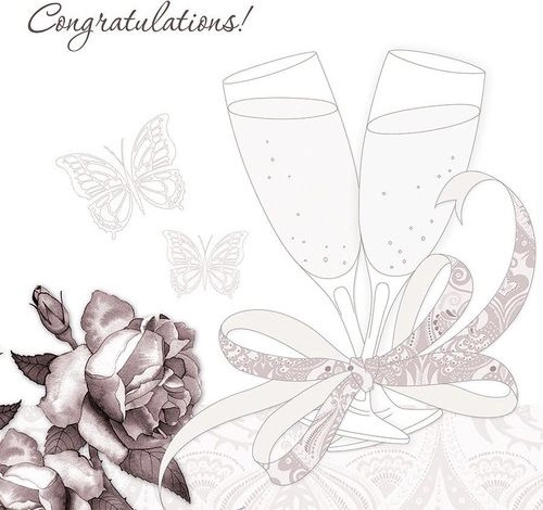 Swarovski square card CL0106 Wedding glasses