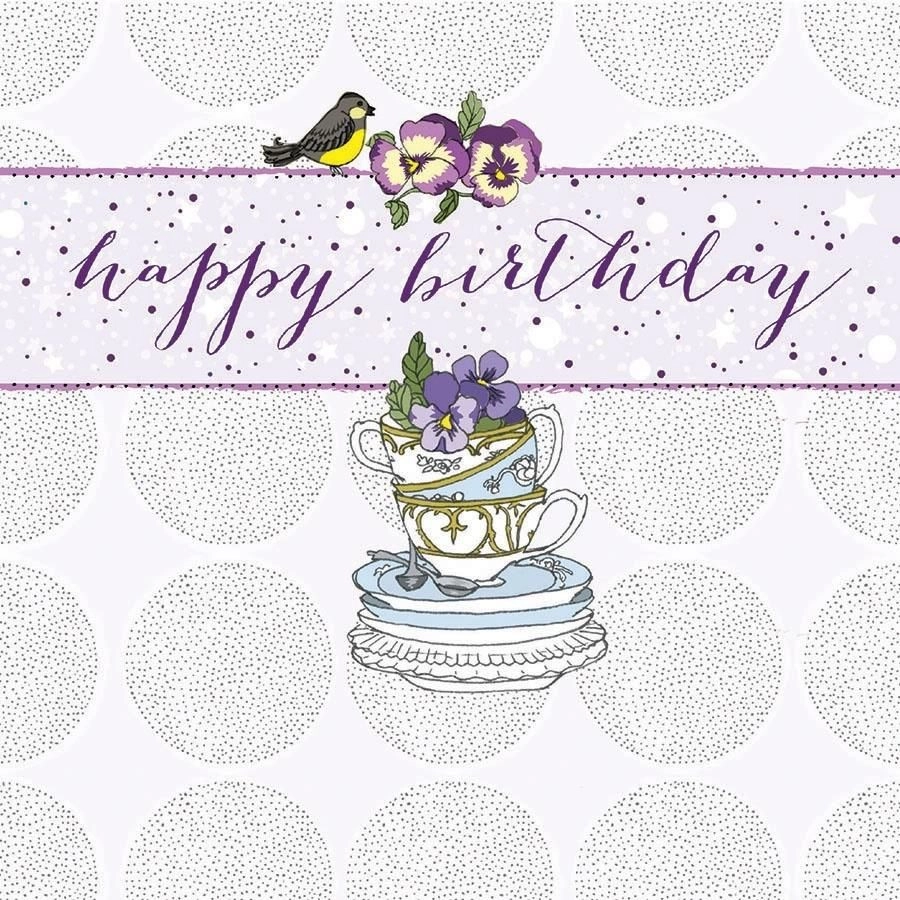 Swarovski square card CL0208 Birthday cup