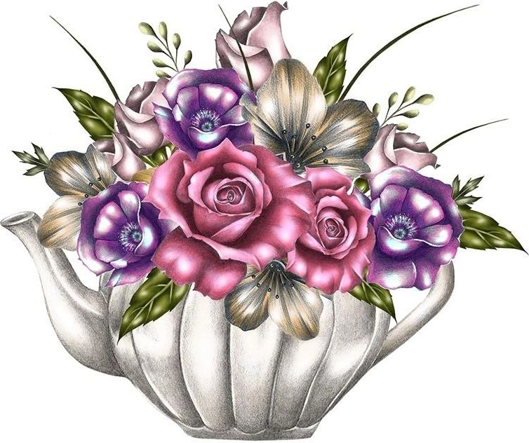 Swarovski square card CL0329 Flowers in