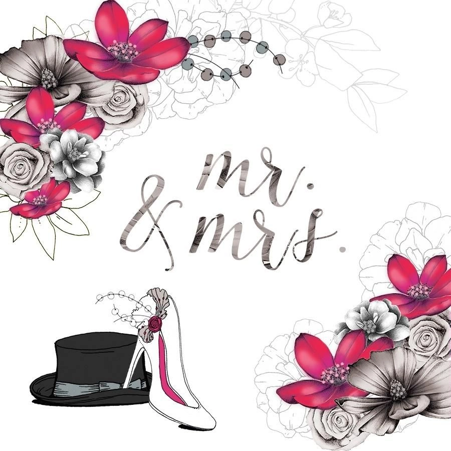 Swarovski square card CL1416 Wedding Mr