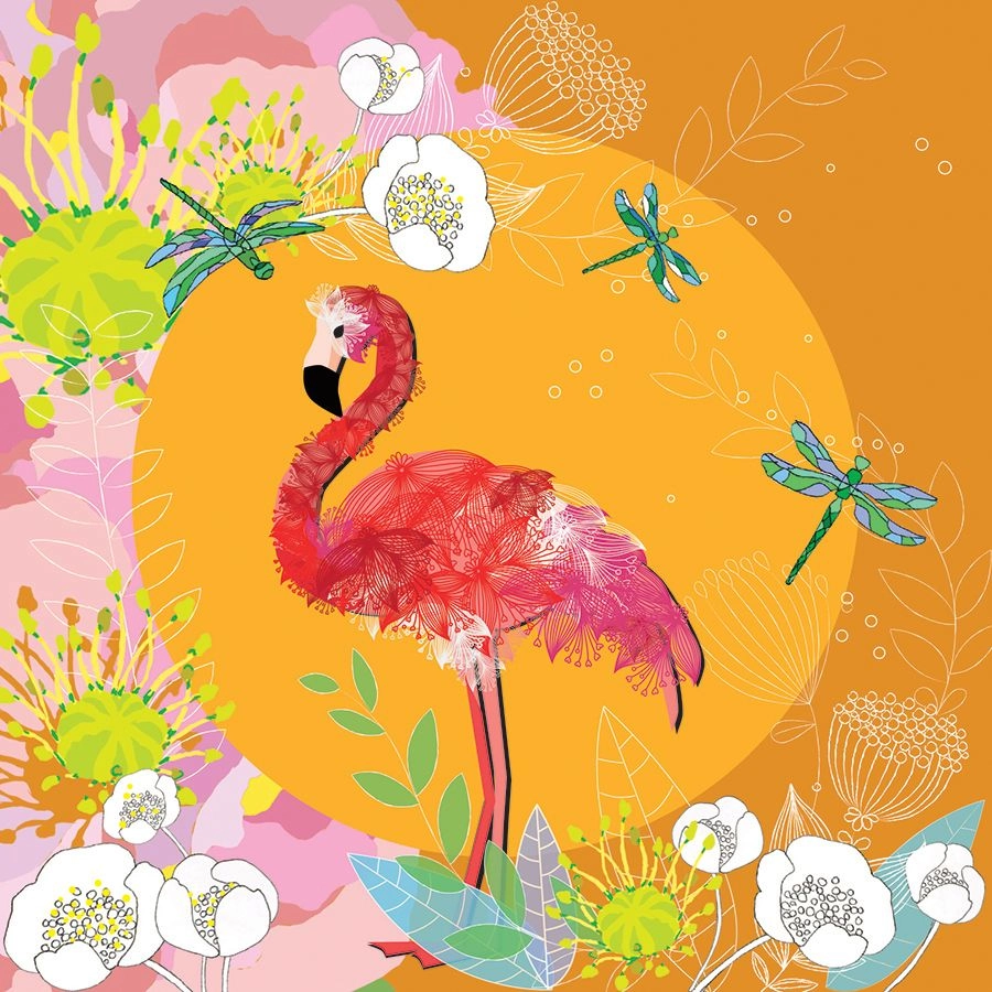 Swarovski square CL0711 Flamingo card GIFT1116