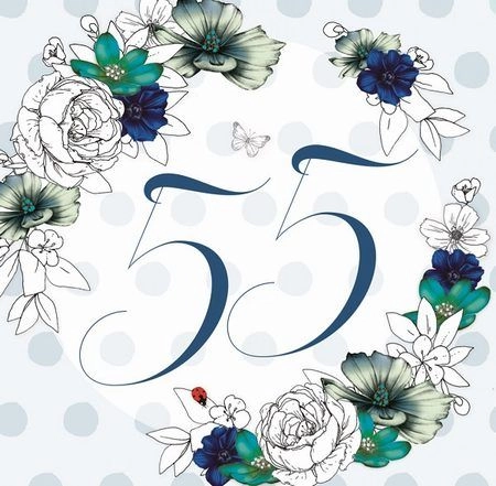 Swarovski square card CL1455_PO 55th birthday