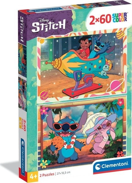 Clementoni Puzzle SuperColor Disney Stitch 2x60