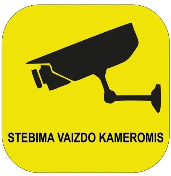 STICKER SURVEILLANCE CAMERA 125X125MM 15169763 Lip
