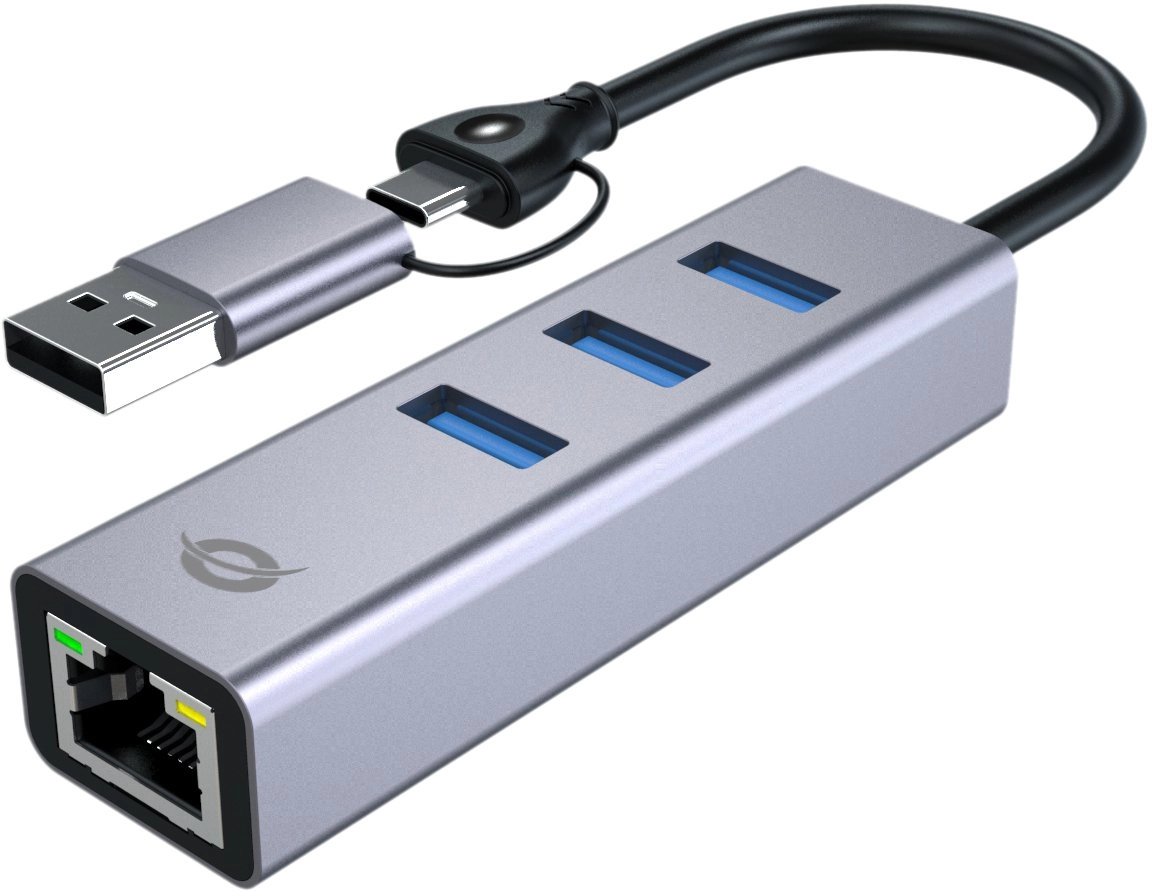 CONCEPTRONIC Adapter USB-C/-A3.0-GbE+3x-A3.0 5Gbs