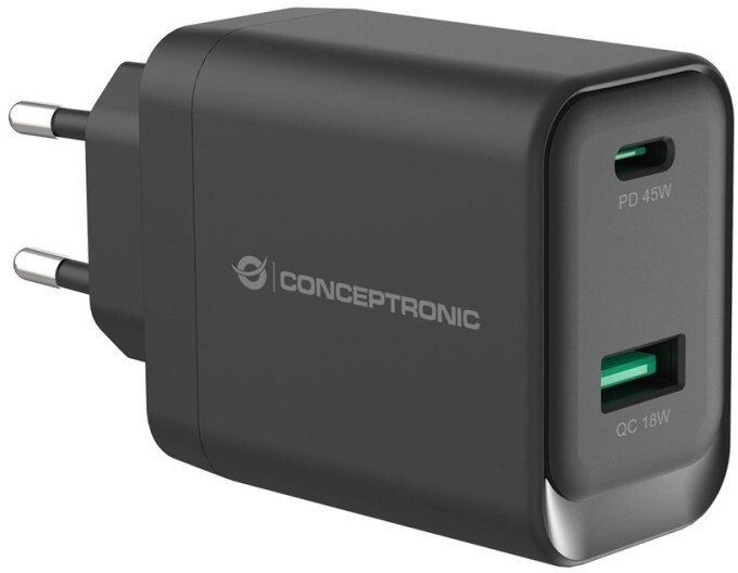 Conceptronic ALTHEA20B45 2-Port 45W GaN USB