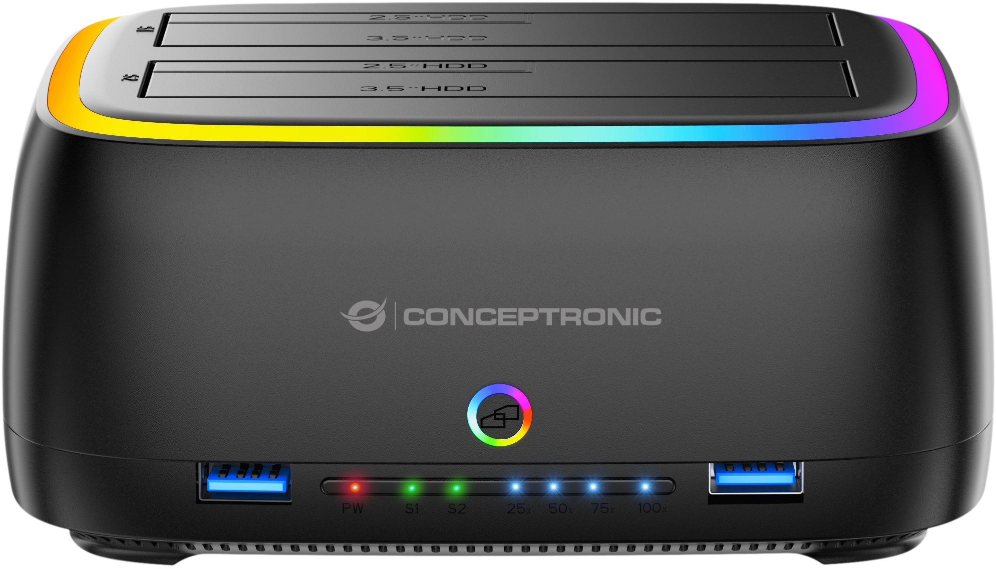 Conceptronic DONN36B Dual-bay RGB Hard Drive
