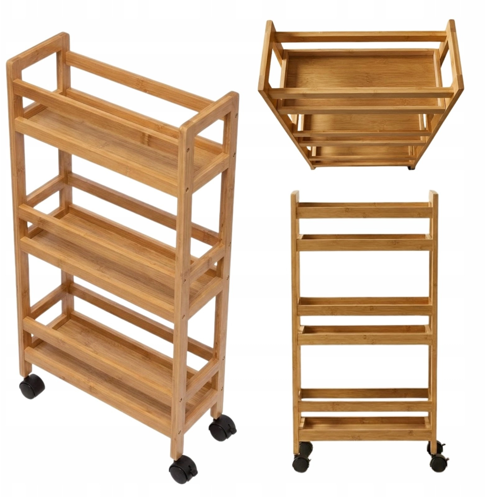 Narrow bathroom shelf on wheels 3