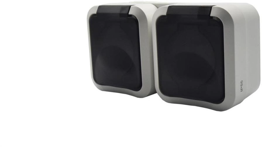 Aqua Pro IP55 double surface-mounted grounded