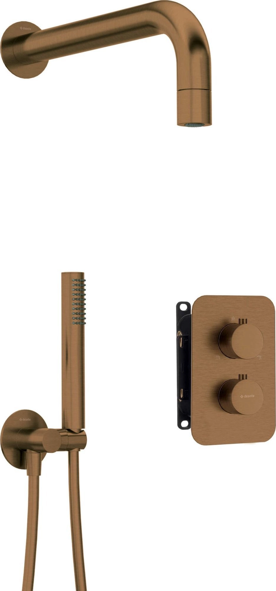 Concealed shower set with thermostatic BOX