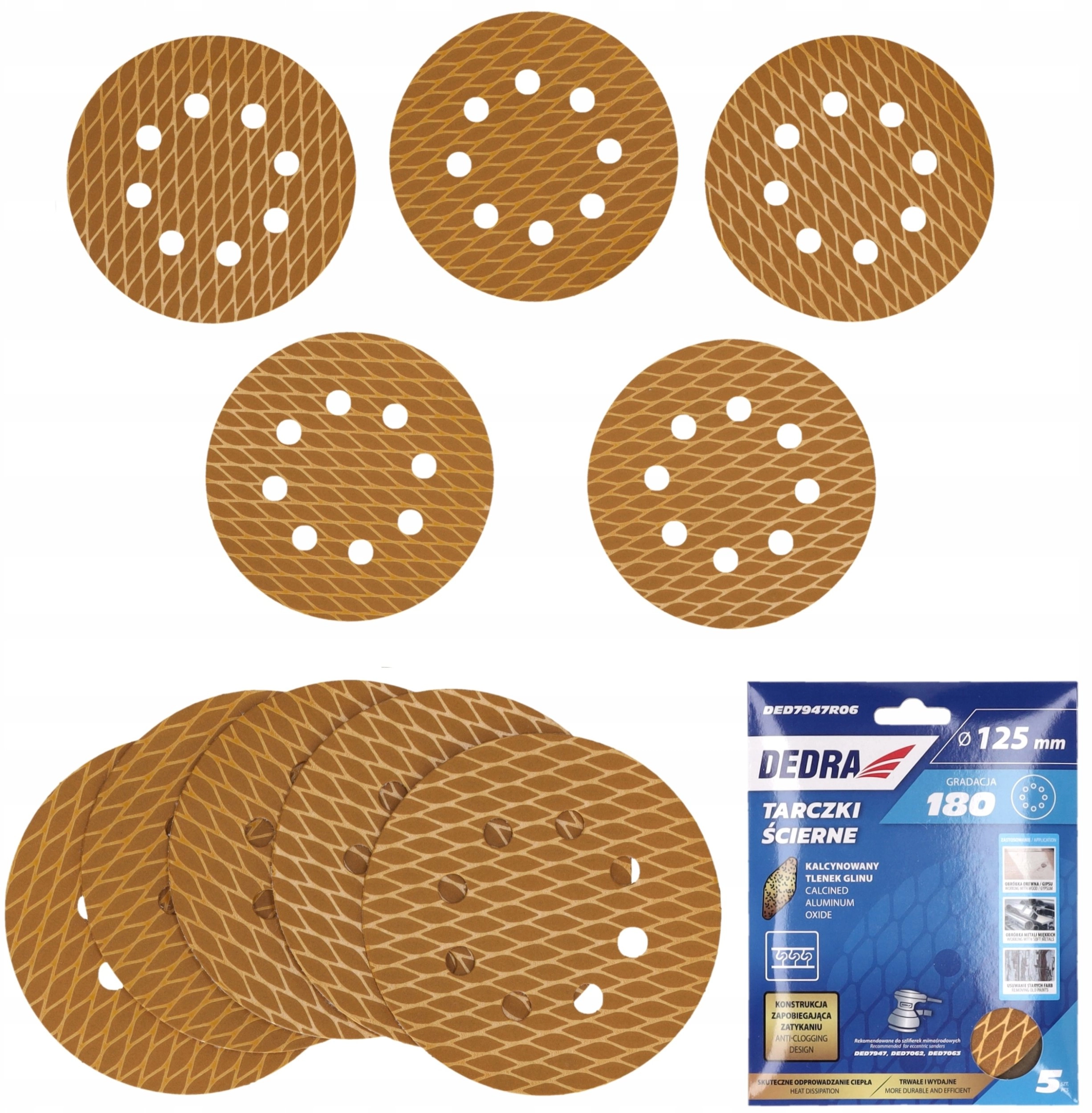 Anti-clog sanding discs 125mm  #180  Velcro