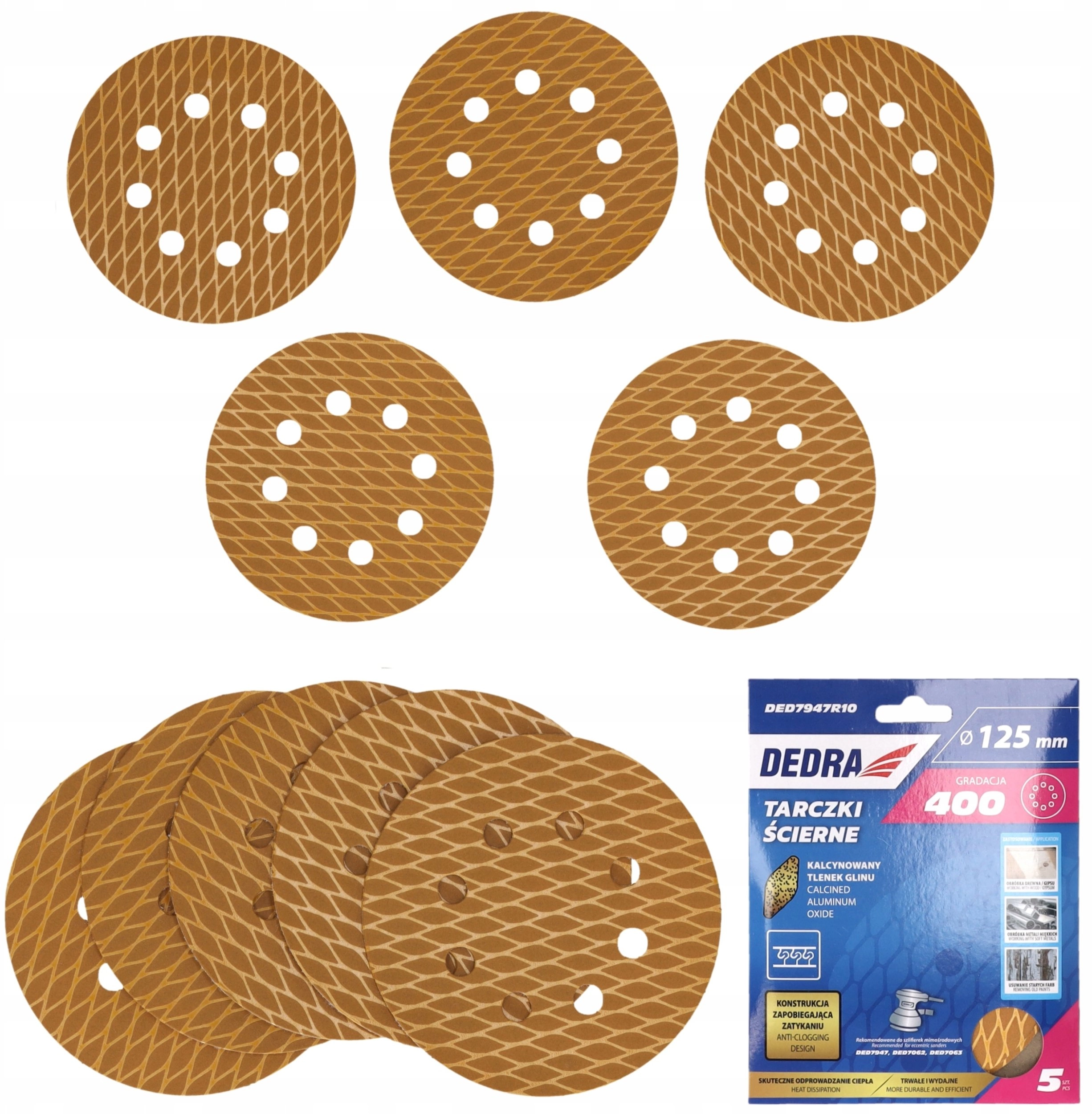 Anti-clog sanding discs 125mm  #400  Velcro
