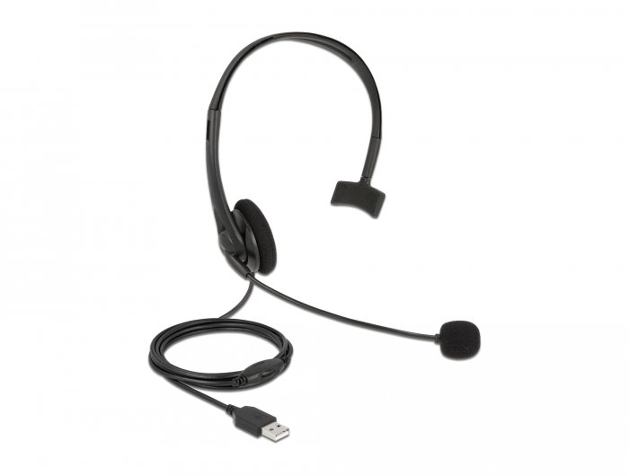 DELOCK USB Mono Headset mit Lautstärkeregler