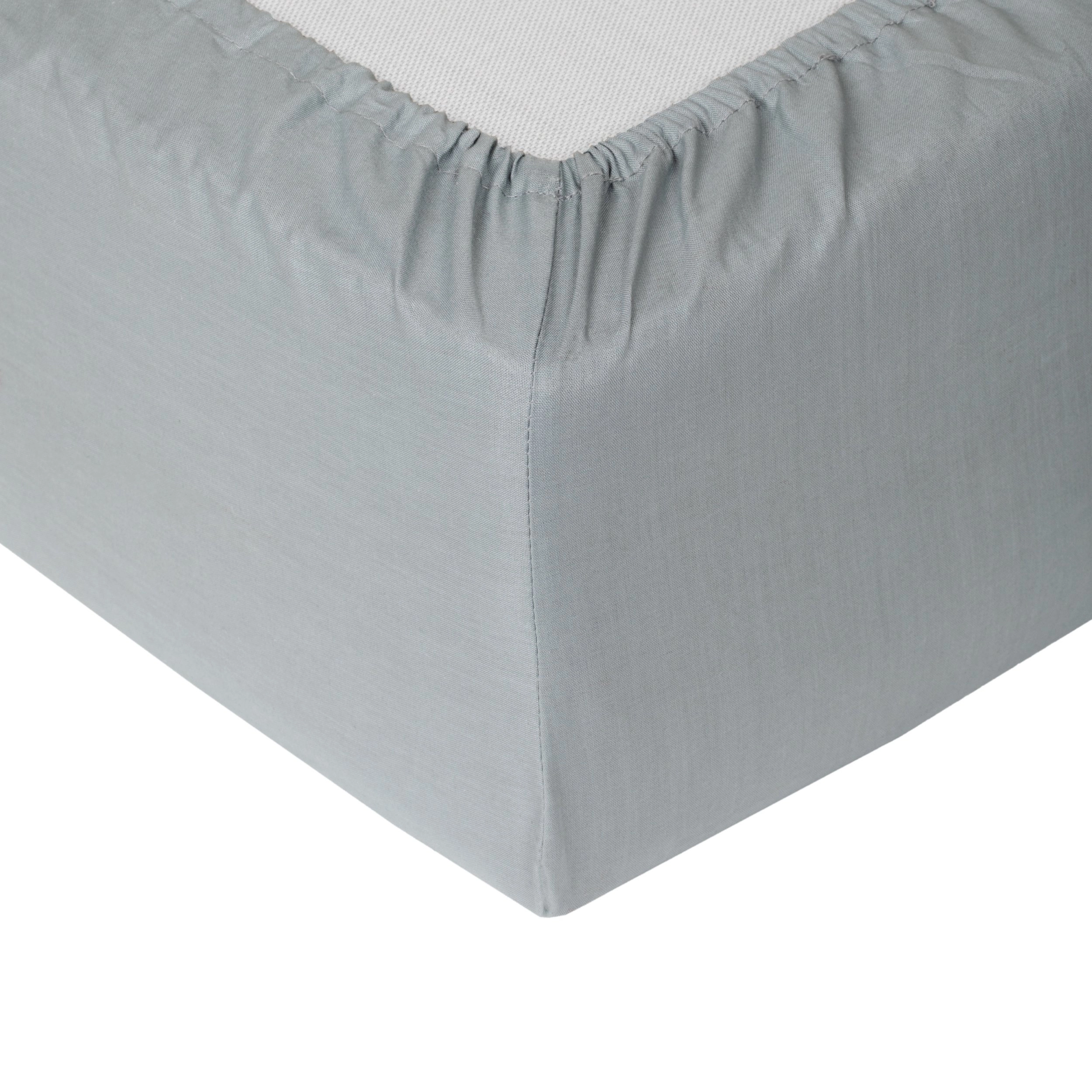 FITTED SHEET COTTON 90X200+25 GREY 14968285