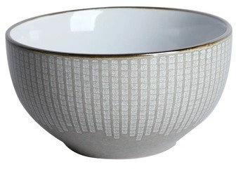 BOWL PRINT MET RIM BROWN 14CM