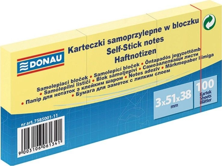 Donau Bloczek samoprzylepny DONAU 38x51mm 1x100