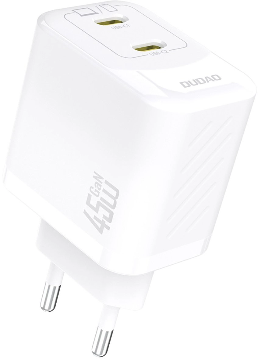 Dudao A28PEU Adapter 45Watt 2xUSB-C Hvid