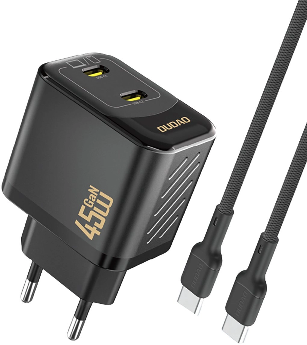 Dudao A28PCEU Adapter 45Watt 2xUSB-C (1m