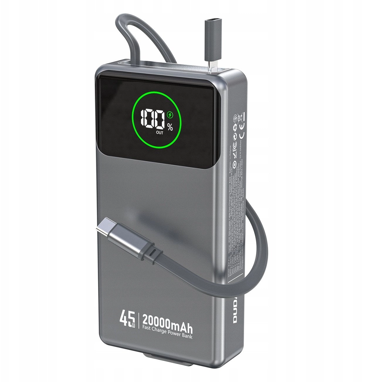 Powerbank Dudao K31 Pro 20000mAh Gray
