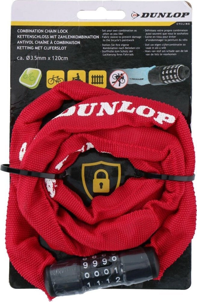 Dunlop DUNLOP BIKE LOCK COMBINATION CHAIN