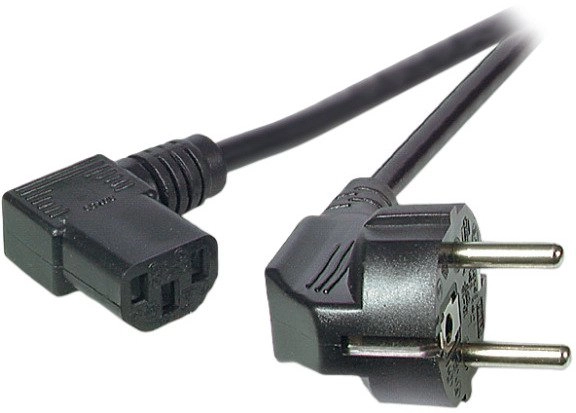 EFB Netzkabel Schutzkontakt 90°-C13 90° sw