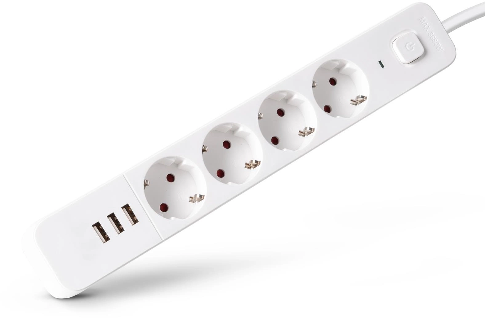 Entac power strip 4-way 3x USB-A