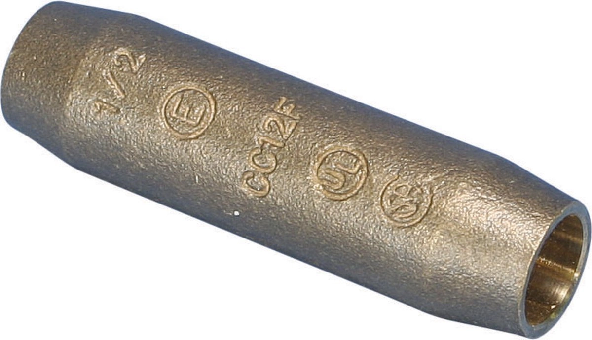 Compression connector for pointed copper-plated ground