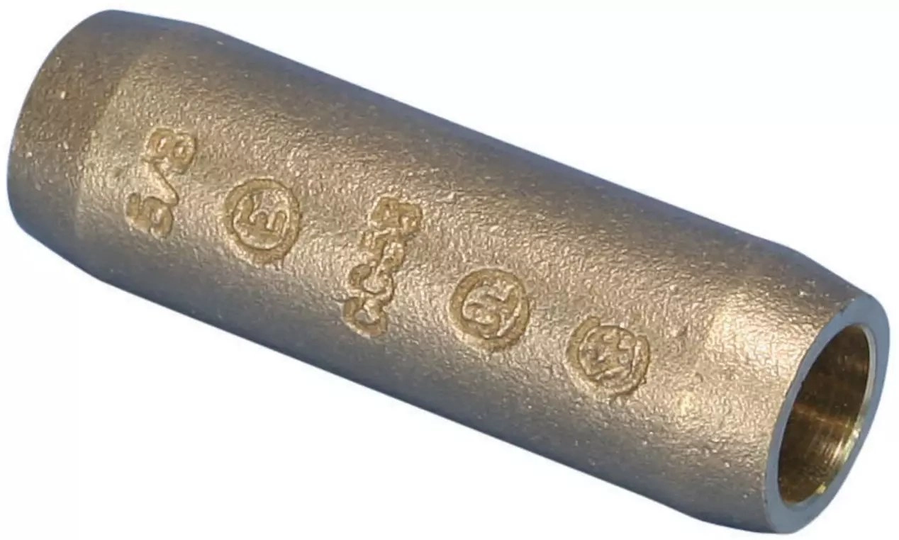 Compression connector for pointed copper-plated ground
