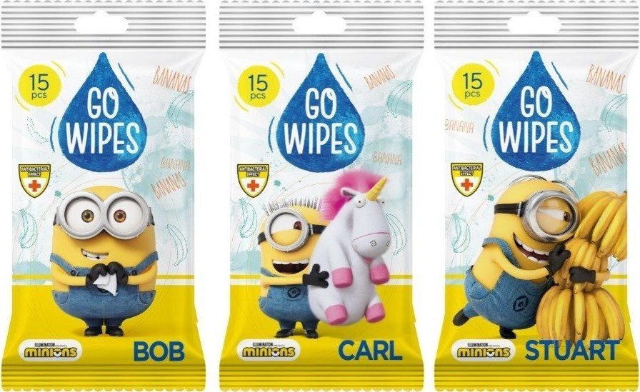 GOWIPES WET WIPES ANTIBACT MINIONS 15PCS