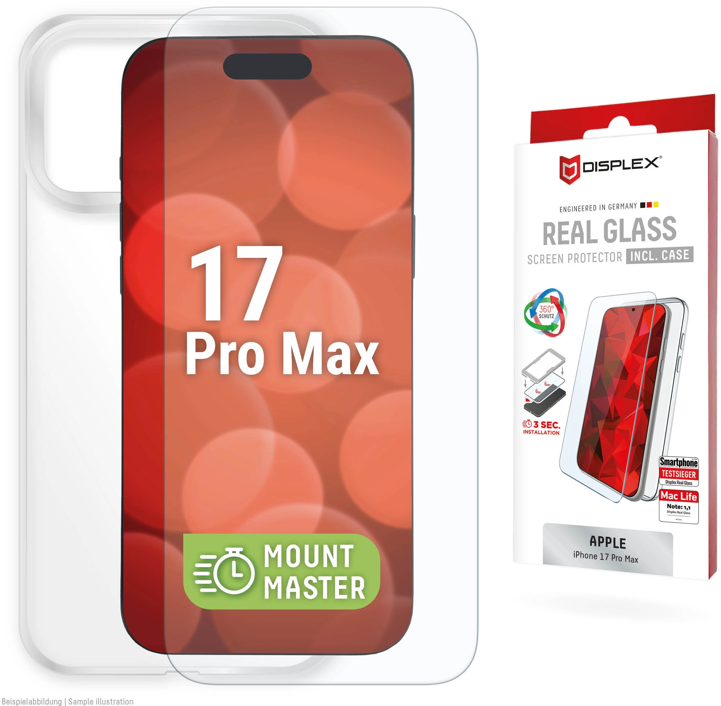 DISPLEX tempered glass + protective case