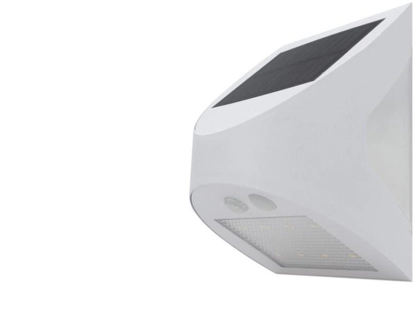 Kinkiet Ecolight Biała Lampa Solarna Elewacyjna