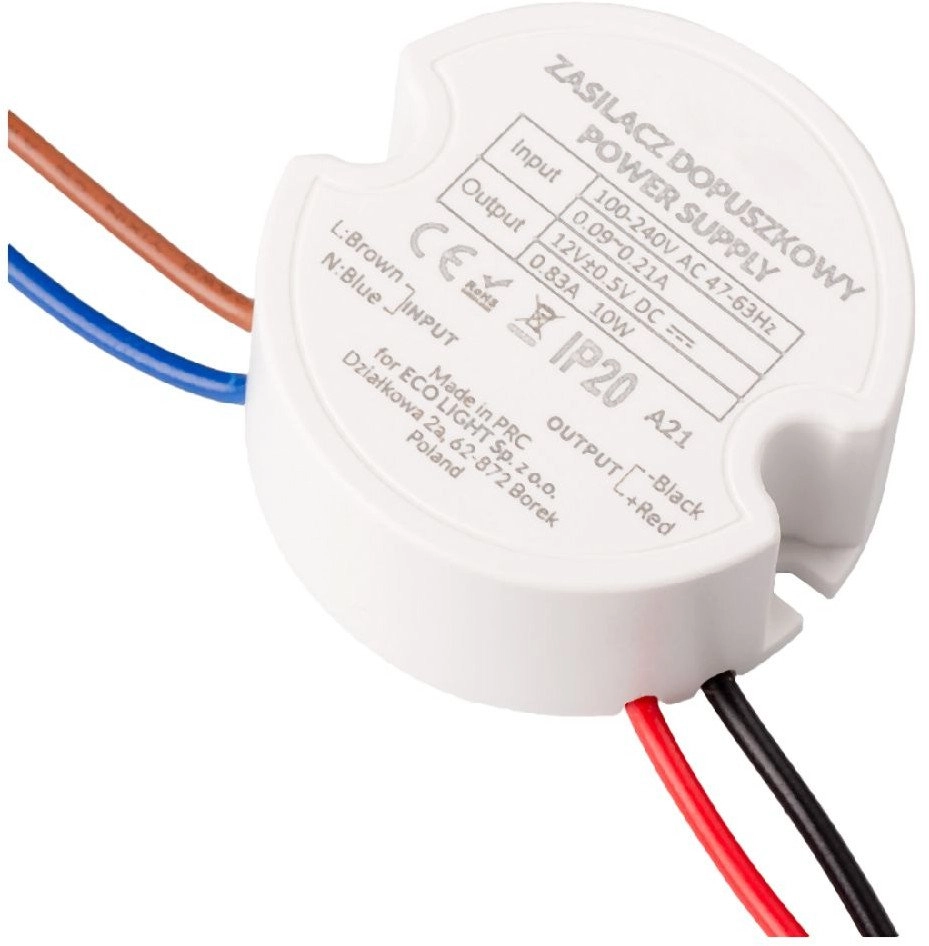 Ecolight Zasilacz do puszk fi60 0