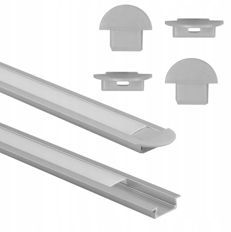 P02 profile  flush-mounted  anodized + frosted