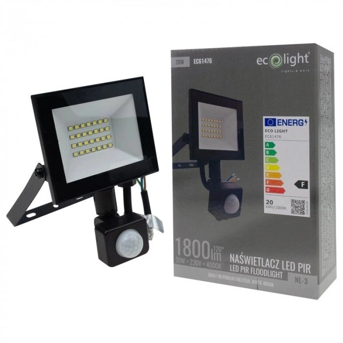 Naświetlacz Ecolight Naświetlacz projektor LED PIR