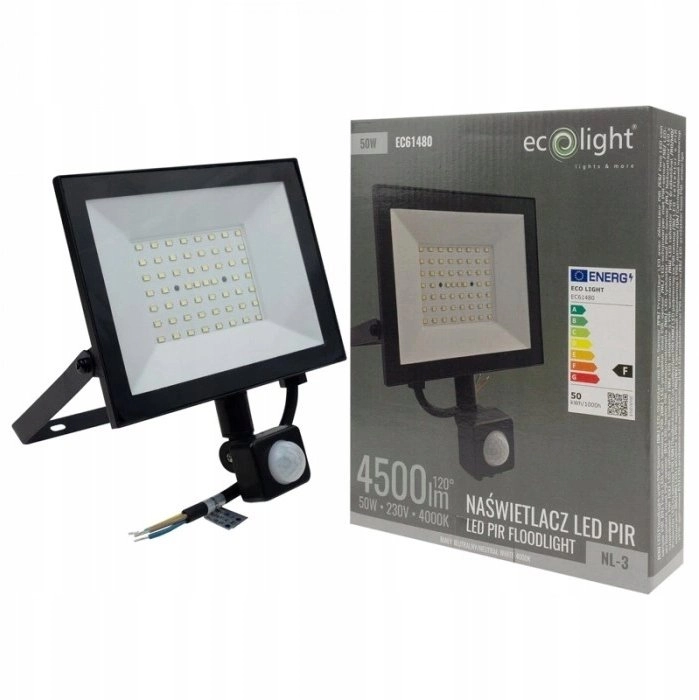 Naświetlacz Ecolight Naświetlacz projektor LED PIR