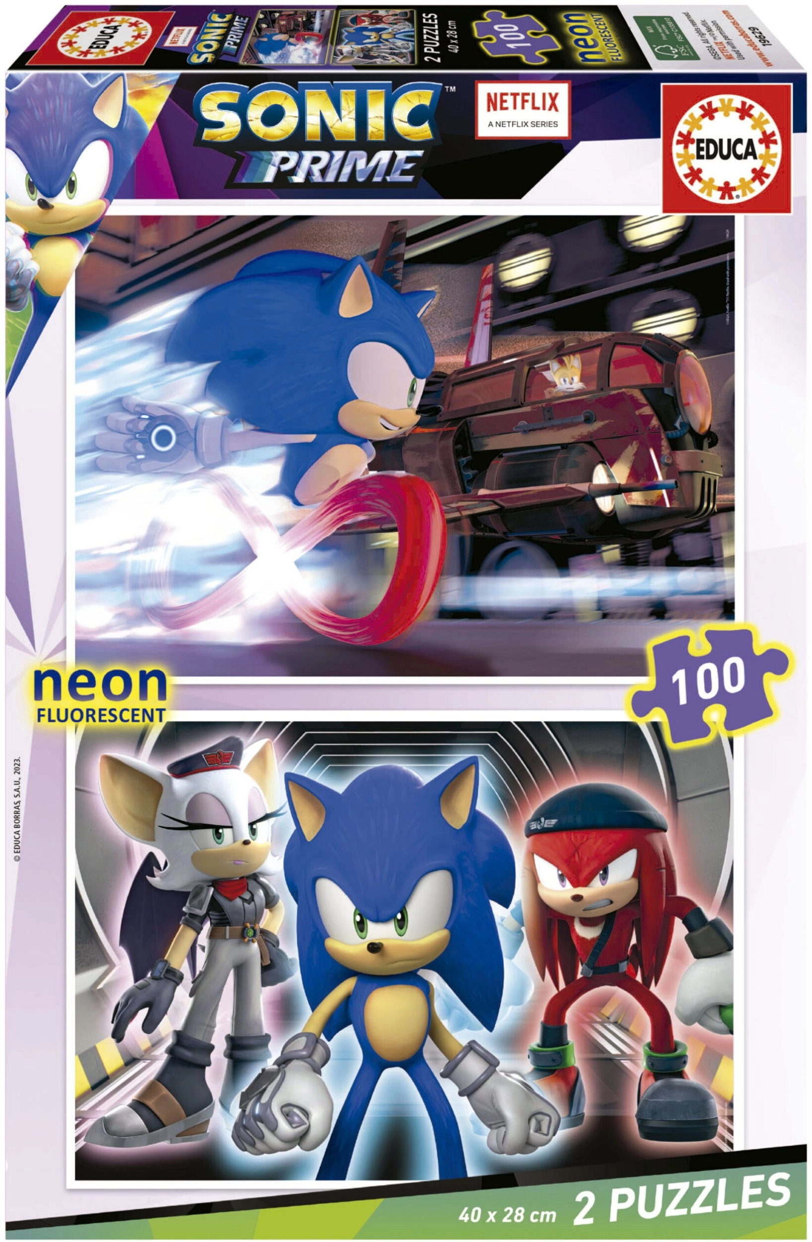 Educa 2x100 Sonic Prime Neon 1262869