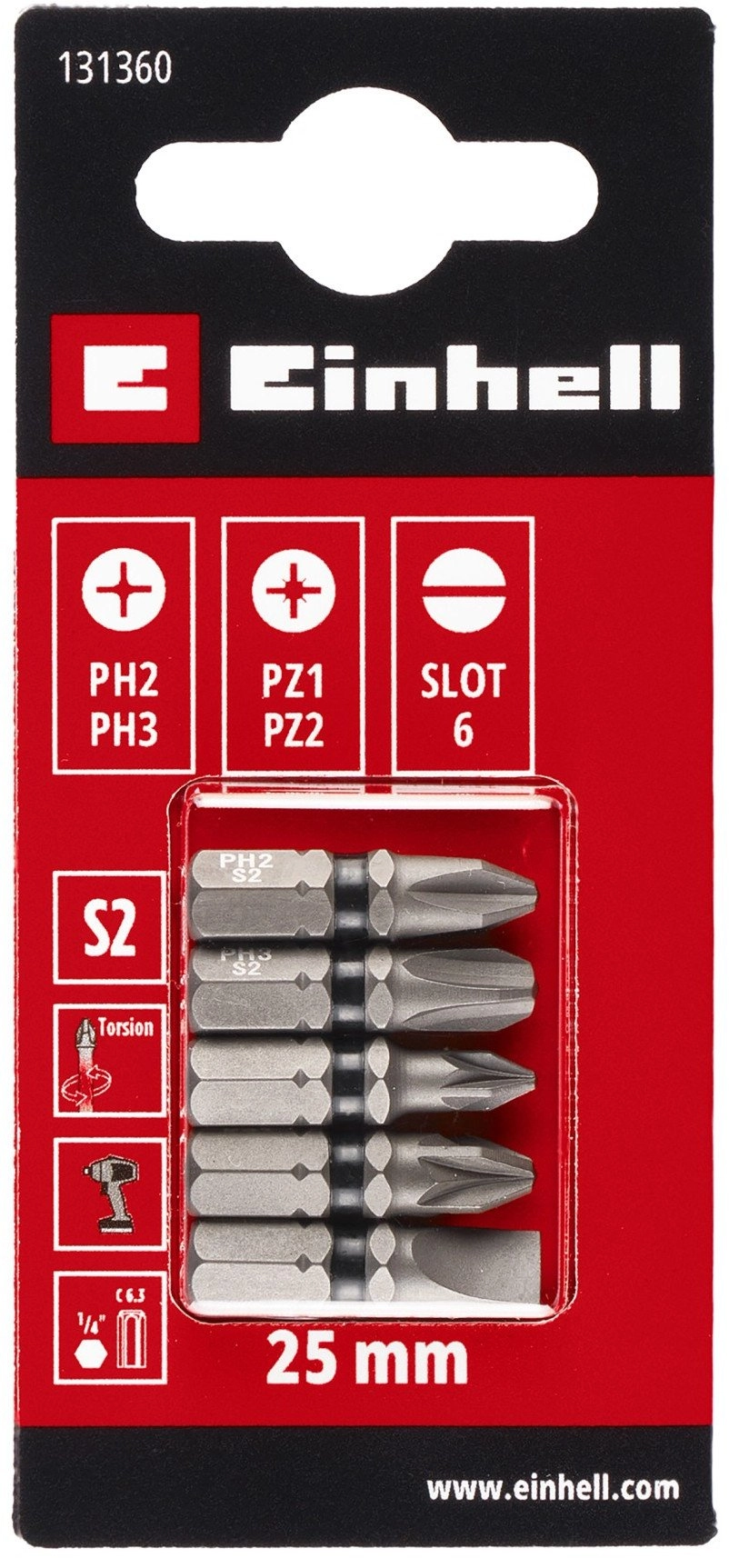 SET OF 5 TORSION BITS PH/PZ/SL