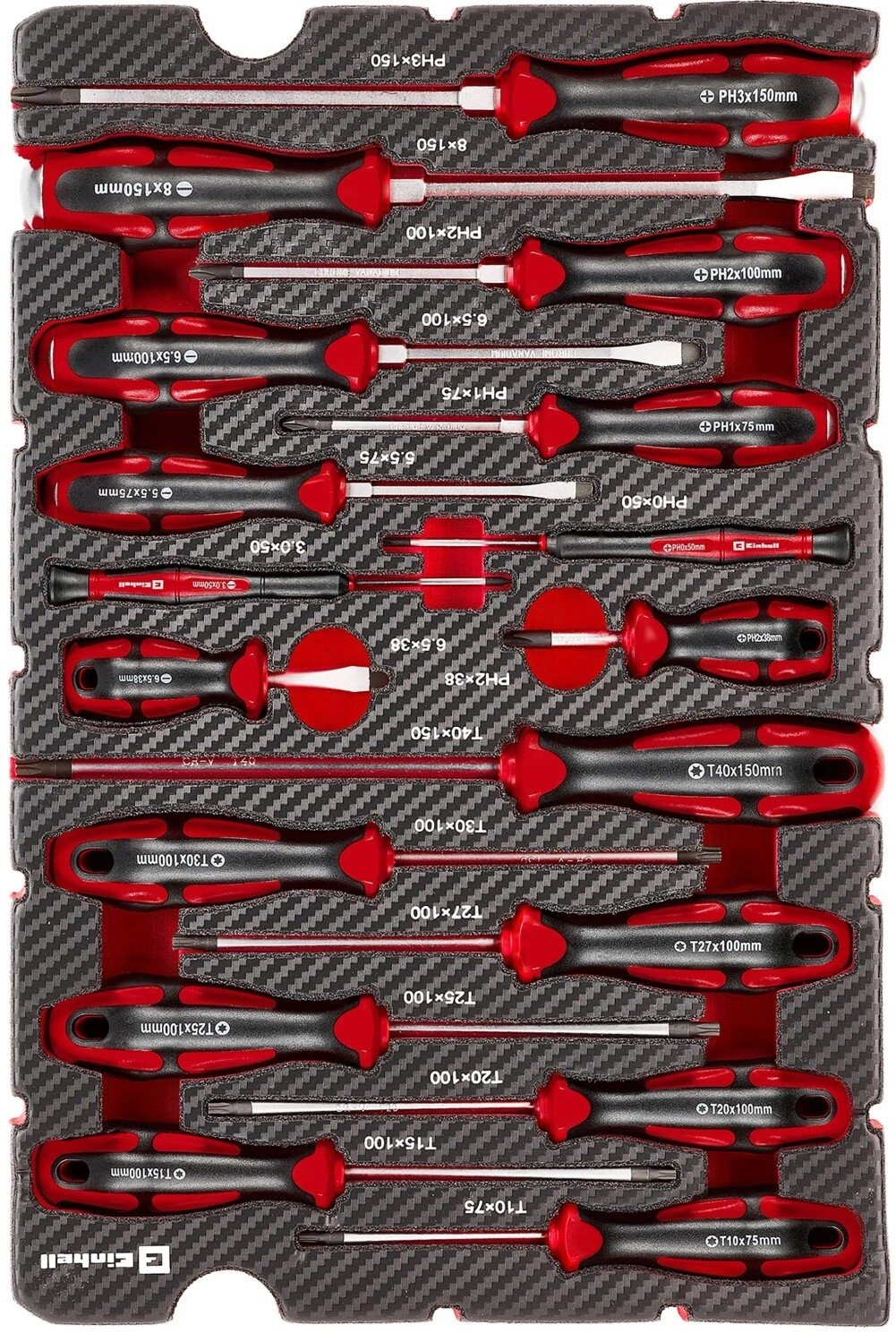 E-CASE FOAM INSERT SCREWDRIVERS 17 ELEMENTS