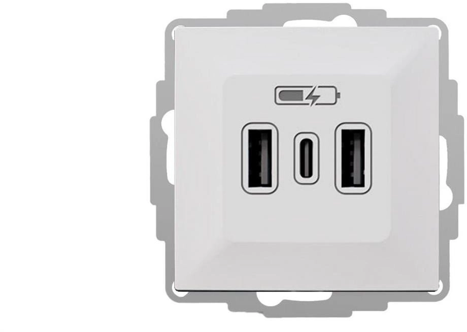 VESTRA USB charger 2xA+C white 3808-10