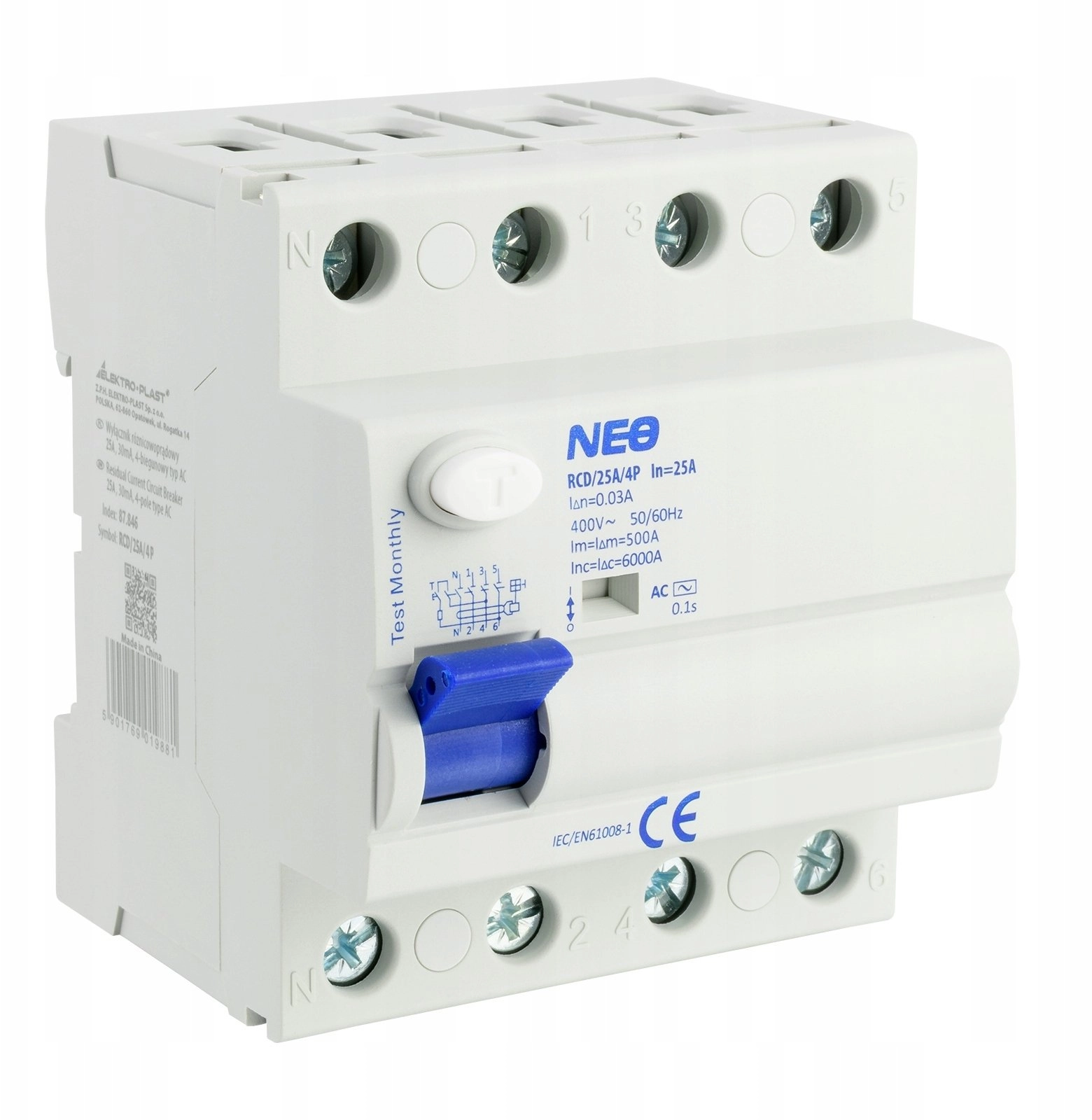 NEO residual current circuit breaker 25A