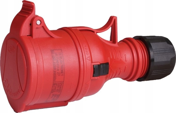 Portable socket 16A 4P 400V red