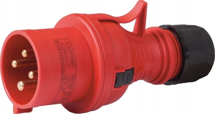 Portable plug 16A 4P 400V red