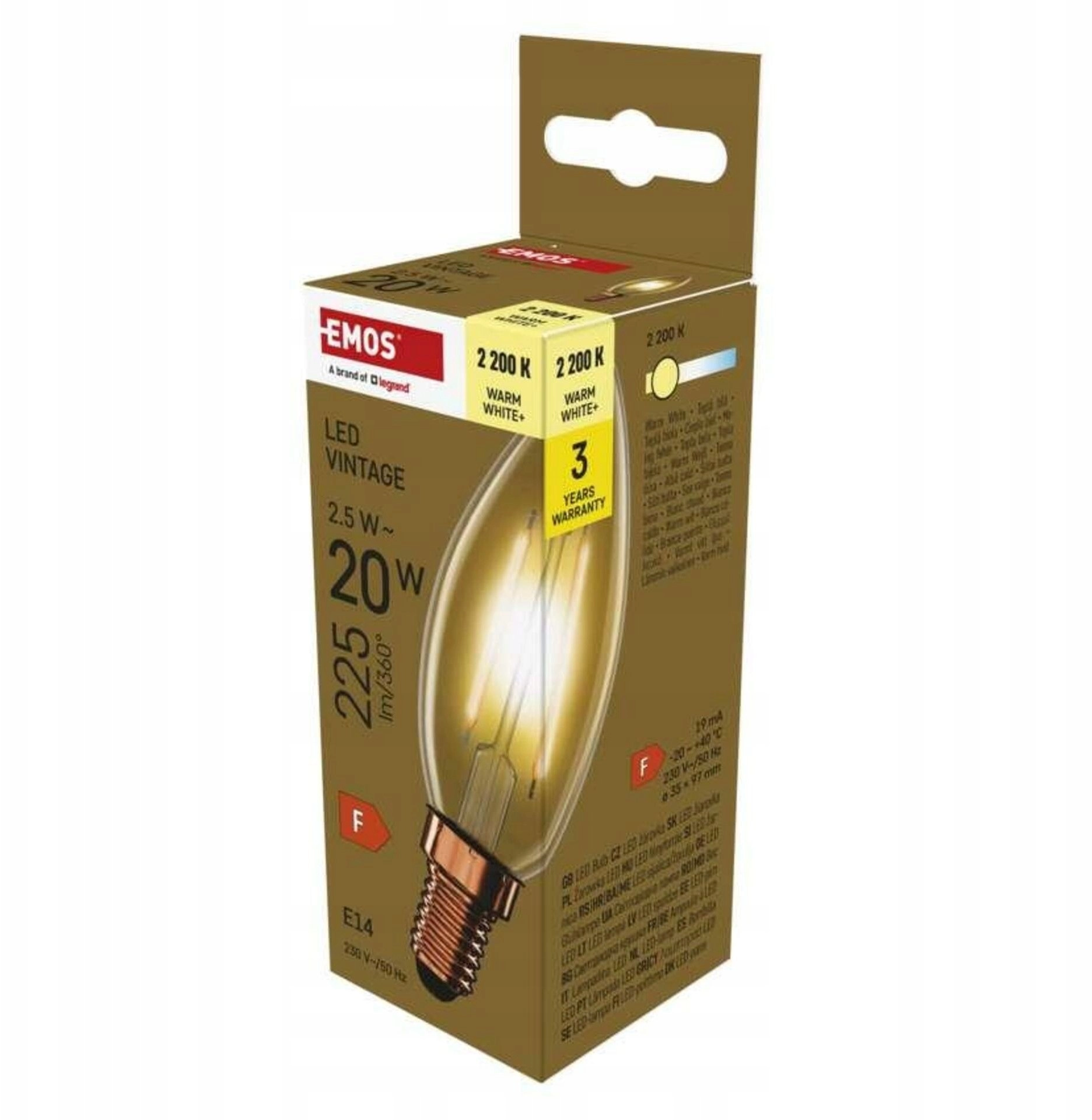 Vintage LED candle bulb E14 2